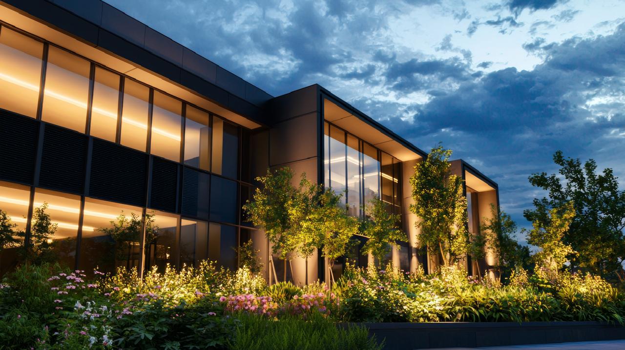 Un hotel boutique con un paisaje de bosque